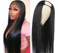 CanaryFly U Part Human Hair Wigs for Black Women Brazilian Human Hair Straight Glueless Natural Color