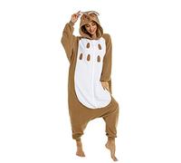 CANASOUR Polar Fleece Christmas Adult Anime Unisex Animal Costume Cosplay Onesie, Owl Brown, XL