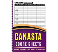 Canasta Score Sheets: 120 Large Print Pads For Scorekeeping with Size 6 x 9 inches