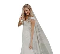 CanB Bride Wedding Veils with Comb 1 tier Cathedral Veil Bridal Hair Accessories, White, Free Size