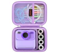 Canboc Camera Case for CHRERNA/YKSLEMON/AORILE/CKATE/OPERHOO/YORKOO/Gofunly Kids Instant Print Camera, Toddler Digital Cameras Bag fit Print Paper, Colorful Pen, USB Cable, Purple (Case Only)