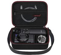 Canboc Carrying Camera Case for Sony ZV-1/ ZV-1 II/ZV-1F Vlog Digital Camera & Vlogger Accessory Kit Tripod, Travel Storage Bag with Strap, Mesh Pocket fit Cable, Black (Case Only)