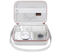 Canboc Carrying Camera Case for Sony ZV-1/ZV-1F/ZV-1 II Vlog Digital & Vlogger Accessory Kit Tripod, Travel Storage Bag with Strap, Mesh Pocket fit Cable, White