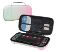 Canboc Carrying Case Compatible with Nintendo Switch 2 (2025), Hard Shell Carry Switch 2 Console Bag, Mesh Pocket fit Accessories, Pink Gradient Green (Case Only)