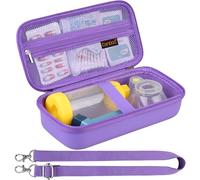 Canboc Carrying Case for Asthma Inhaler, Handheld Spacer for Adults, Mask, Inhaler Spacer Bag with Removable Shoulder Strap, Mesh Pocket fit Medicine or Essentials, Purple (Case Only)