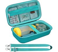 Canboc Carrying Case for Asthma Inhaler, Handheld Spacer for Adults, Mask, Inhaler Spacer Bag with Removable Shoulder Strap, Mesh Pocket fit Medicine or Essentials, Turquoise (Case Only)