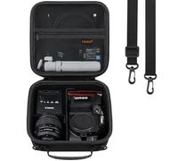 Canboc Carrying Case for Canon EOS 4000D/ 2000D/ 250D/ Rebel T7/ R50/ R50 V/ R6 Mark II/ R100/ R8/ Nikon D5100 DSLR Camera and 18-55mm Lens, Bag with Shoulder Strap and 3 Dividers, Black (Case Only)