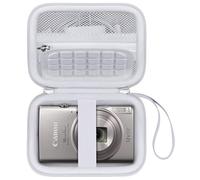 Canboc Carrying Case for Canon IXUS 185/285/ Sony DSC-W830/DSC-W800/VAHOIALD/Taichaeu/EJXHKNF Digital Camera, Mesh Pocket fit Cable, Batteries, White (Case Only)