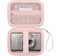 Canboc Carrying Case for Canon IXUS 185/285/ Sony DSC-W830/DSC-W800/VAHOIALD/Taichaeu/EJXHKNF Digital Camera, Mesh Pocket fit Cable, Batteries, Pink (Case Only)