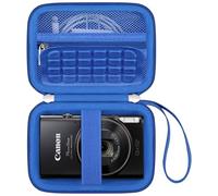 Canboc Carrying Case for Canon IXUS 185/285/ Sony DSC-W830/DSC-W800/VAHOIALD/Taichaeu/EJXHKNF Digital Camera, Mesh Pocket fit Cable, Batteries, Blue (Case Only)