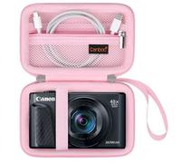 Canboc Carrying Case for Canon PowerShot SX740 SX730 SX720 SX620 G7X Digital Camera, Point and Shoot Vlogging Camera Bag, Zipper Mesh Pocket fits USB Cable, Batteries, Pink