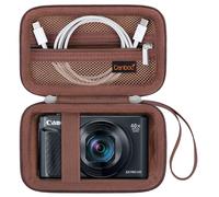 Canboc Carrying Case for Canon PowerShot SX740/ SX730/ SX720/ SX620/ G7X Mark III/Mark II Digital Camera, Point and Shoot Camera Bag, Mesh Pocket fits USB Cable, Batteries, Brown (Case Only)