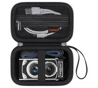 Canboc Carrying Case for CHUZHAO Vintage Mini Digital Camera, Portable TLR Style Retro Camera Bag, Mesh Pocket fits USB Cable, SD Card, Black (Case Only)