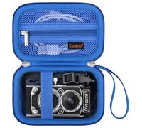 Canboc Carrying Case for CHUZHAO Vintage Mini Digital Camera, Portable TLR Style Retro Camera Bag, Mesh Pocket fits USB Cable, SD Card, Blue (Case Only)