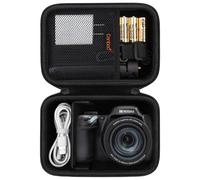 Canboc Carrying Case for Kodak PIXPRO AZ528/AZ405/AZ425/AZ401/AZ255 Digital Camera, Mesh Pocket fit Cable, Batteries, Black (Case Only)