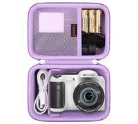 Canboc Carrying Case for KODAK PIXPRO AZ528/AZ405/AZ425/AZ401/AZ255 Digital Camera, Mesh Pocket fit Cable, Batteries, Purple (Case Only)
