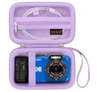 Canboc Carrying Case for Kodak PIXPRO WPZ2 Rugged Waterproof Digital Camera, Underwater Photography Camera Bag, Mesh Pocket fits USB Cable, Battery, Adapter, Purple (Case Only)