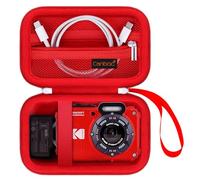 Canboc Carrying Case for Kodak PIXPRO WPZ2 Rugged Waterproof Digital Camera, Underwater Photography Camera Bag, Mesh Pocket fits USB Cable, Battery, Adapter, Red (Case Only)