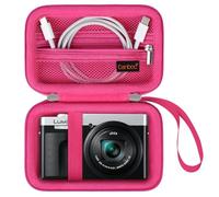 Canboc Carrying Case for Panasonic LUMIX DC-TZ99/ LX10/ ZS80/ ZS100/ ZS70/ ZS200/ ZS60 4K Digital Camera, Point and Shoot Camera Bag, Zipper Mesh Pocket fits USB Cable, Batteries, Rosered