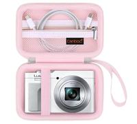 Canboc Carrying Case for Panasonic LUMIX DC-TZ99E/ TZ99/ TZ300/ ZS99/ ZS300/ LX10/ ZS80/ ZS100/ ZS70/ ZS200 Point and Shoot Camera, Zipper Mesh Pocket fits USB Cable, Batteries, Jelly Pink (Case Only)