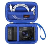Canboc Carrying Case for Sony RX100 VII/ RX100 VI/ RX100 V/ RX100 IV/ RX100 III Compact Digital Camera, Point and Shoot Vlogging Camera Bag, Zipper Mesh Pocket fits USB Cable, Batteries, Blue