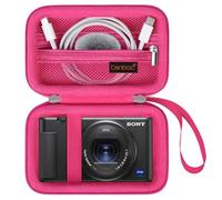Canboc Carrying Case for Sony ZV-1 Digital Camera for Content Creators, Sony ZV1 Vlogging Camera Bag, Zipper Mesh Pocket fits USB Cable, Batteries, Rosered