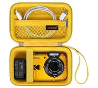 Canboc Carrying Travel Case for KODAK PIXPRO WPZ2 Rugged Waterproof Digital Camera, Underwater Photography Camera Bag, Zipper Mesh Pocket fits USB Cable, Battery, Adapter, Yellow (Case Only)