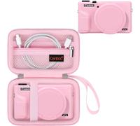 Canboc Case for Canon PowerShot G7X Mark III Digital Camera, 1* Hard Carrying Case + 1* Soft Silicone Cover with Removable Lens Cover, Pink (Bag Only)