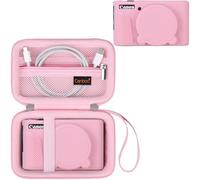 Canboc Case for Canon PowerShot SX740 SX730 HS Digital Camera, 1* Hard Carrying Case + 1* Soft Silicone Protective Cover with Removable Lens Cover, Pink (Case Only)