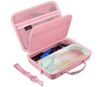 Canboc Case for Halo Bolt Ultimate 2.0/55500 Air+ 1750 Portable Vehicle Jump Starter, Detachable Shoulder Strap, Mesh Pocket, AC Outlet, Charger, Pink