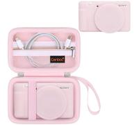 Canboc Case for Sony ZV-1 Digital Camera, Hard Carrying Case + ZV1 Soft Silicone Protective Cover with Removable Lens Cover, Jelly Pink