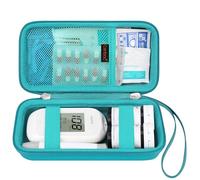 Canboc Diabetic Supplies Case, Carrying Organizer for Glucose Meter, Lancing Device, Blood Sugar Test Strips, Lancets, Insulin Pens, Alcohol Wipe and Diabetes Care Accessories, Turquoise+Turquoise