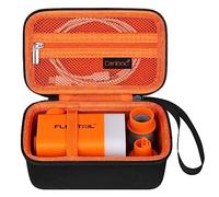 Canboc Hard Case for FLEXTAILGEAR MAX Pump 2020/ MAX Pump Plus/ MP2 Pro/ MP2 Plus Portable Air Pump, Zipper Mesh Pocket fits 5Pcs Nozzles and Charging Cable, Black+Orange