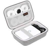 Canboc Hard Case for NIIMBOT D110/JADENS D110 Label Maker Machine, Portable Bluetooth Label Printer Box, Zipper Mesh Bag fits Label Paper and Charging Cord,Grey