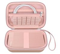 Canboc Hard Case for UnionSine 250GB 320GB 500GB 750GB 1TB 2TB Ultra Slim Portable External Hard Drive HDD, Zipper Mesh Bag fit Flash Drives, USB Cable, SD Card, Rose Gold