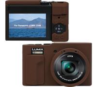 Canboc Protective Case for Panasonic LUMIX ZS99 Point and Shoot Camera, ZS99 Soft Silicone Cover with Removable Lens Cover, Coffee (Case Only)