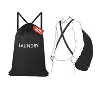 CANBOX Laundry Bag Backpack, 80L Heavy Duty Nylon Laundry Backpack with Shoulder Straps & Drawstring Closure for Dirty Clothes, Washable Laundry Hamper Bag for College Dorm, Apartment, Laundromat