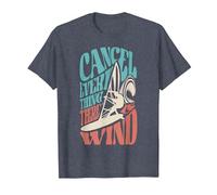 Cancel Everything There is Wind for a Windsurfer Windsurfing T-Shirt, Men, Heather Blue, Medium