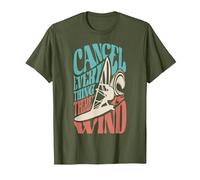 Cancel Everything There is Wind for a Windsurfer Windsurfing T-Shirt, Men, Olive Green, X-Large