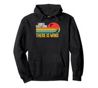 Cancel Everything There Is Wind Retro Kitesurfer Ocean Pullover Hoodie