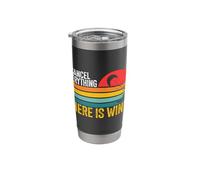 Cancel Everything There is Wind Retro Kitesurfer Ocean Stainless Steel Insulated Tumbler