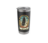 Cancel Everything There is Wind Retro Surfboard Windsurfing Stainless Steel Insulated Tumbler
