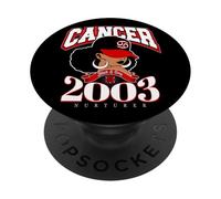 Cancer 2003 Afro Queen Zodiac Birthday Cute Diva Gifts PopSockets Adhesive PopGrip