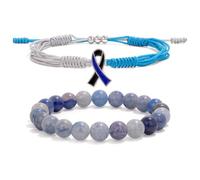 Cancer Awareness Bracelet, Bangle For A Cause, Health Ribbon Wristband for Protection Surfer String Bracelet for Men, Women (Breast Cancer), 7in, Stone, no gemstone