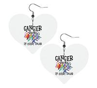 Cancer Awareness Cancer Sucks In Every Color Leather Earrings For Women Dangle Earring Drop Heart Pendant With Hook Gifts For Adult Girl