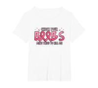 Cancer Awareness Check Your Boobs Mine Tried to Kill Me T-Shirt, Women's Plus, White, 3X