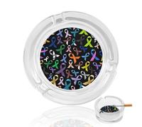 Cancer Awareness Color Ribbons Glass Ashtrays for Cigarettes Ash Tray Ashtray Home Office Indoor Outdoor Decoration