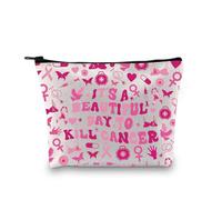 Cancer Awareness Inspirational Gift Cancer Fighter Gift It’s A Beautiful Day to Kill Cancer Makeup Bag for Oncology Nurse (Killer Cancer Bag EU)
