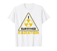 Cancer Awareness Month Triangle - I Survived Radiation Funny Value Graphic T-Shirt, Men, White, L