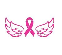 Cancer Awareness Ribbon Angel Wings Vinyl Decal Sticker MEMORIUM Love Memories